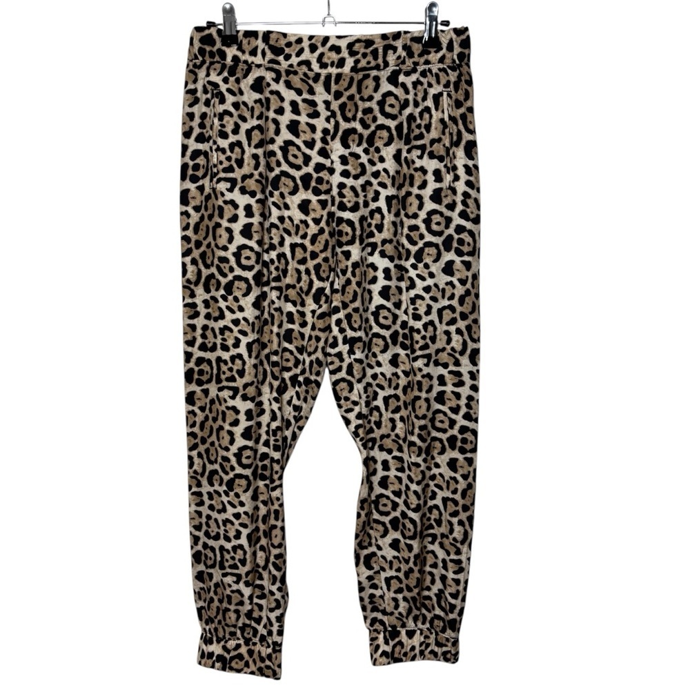 ATM Jogger Pants Women's Small 100% Silk Leopard Anthony Thomas Melillo Mobwife